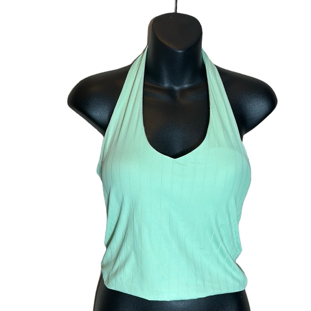 Klassy Network Mint Green Halter Crop Top